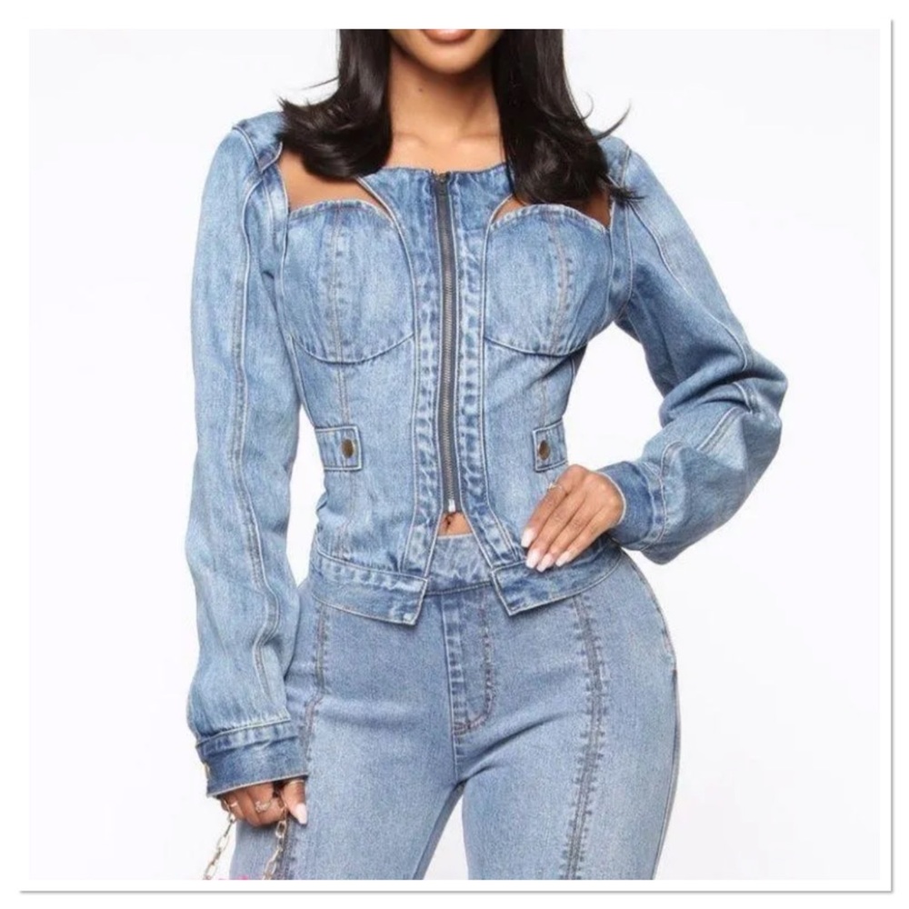 Fashion Nova Blue Denim Jacket
